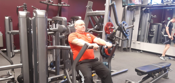 Man using weight machine in the Gym at Dukeries Leisure Centre
